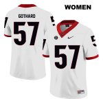 Women's Georgia Bulldogs NCAA #57 Daniel Gothard Nike Stitched White Legend Authentic College Football Jersey JVM0054MV